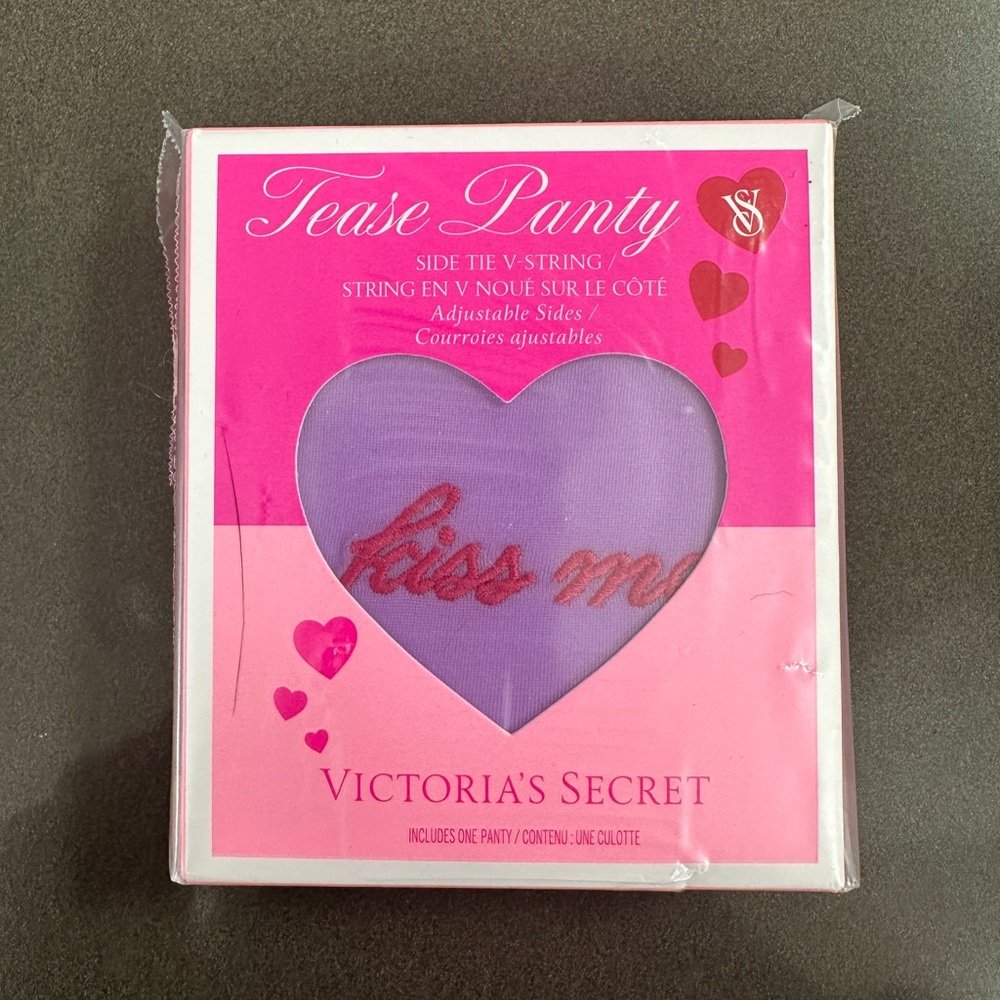 NEW Victoria secret ‘kiss me’ tease v-string panty 🩷 💜